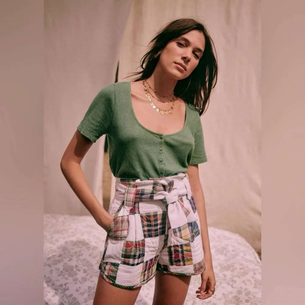 Sezane Milo T-Shirt in Ecru/Navy Striped, Size S - Picture 2 of 11